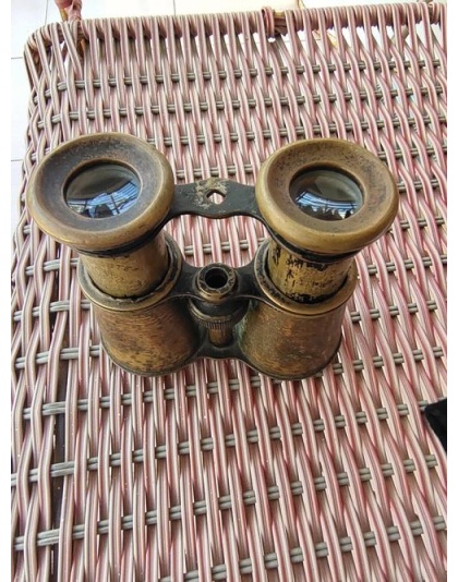 Retro style binoculars, pure copper, 6X
